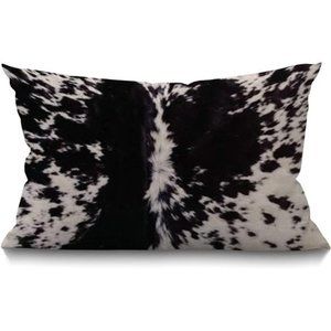 Farmhouse Pillow Covers Cowhide Print 12" x 20" Farmhouse Rustic Décor Lumbar